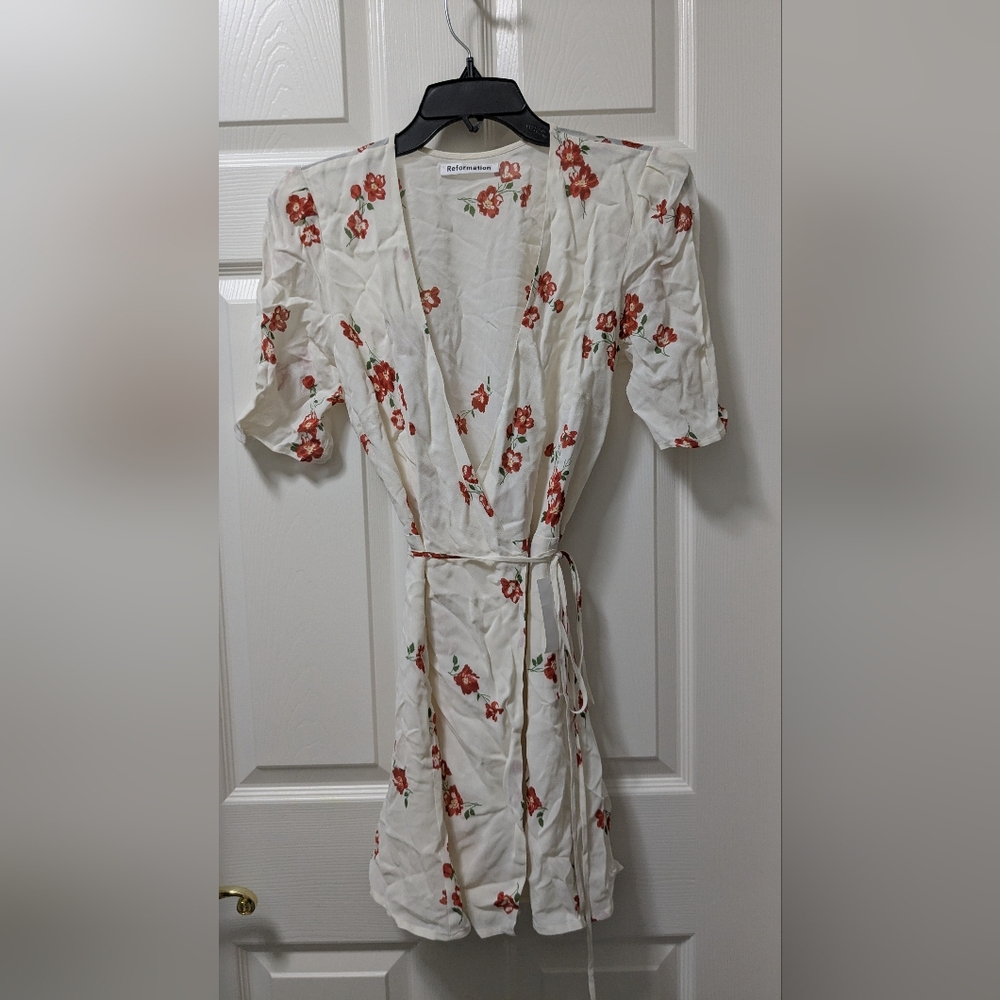NWT Reformation Lucky wrap Dress Magdalena Floral Mini size medium M